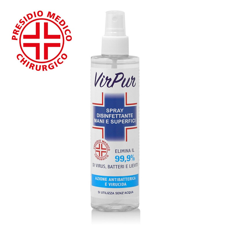 virpur spray igienizzante mani e superfici 250 ml azione