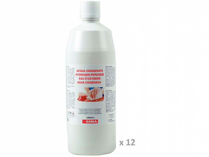 acqua ossigenata 1 litro conf 12 pz - RAM Apparecchi Medicali