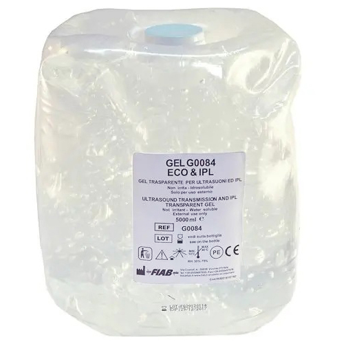 gel trasparente per ultrasuoni e luce pulsata g0084 in sacca da 5 lt - RAM  Apparecchi Medicali