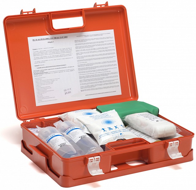 cassetta di pronto soccorso a valigetta sicurmed contenuto allegato 1 per  piu di 3 lavoratori - RAM Apparecchi Medicali