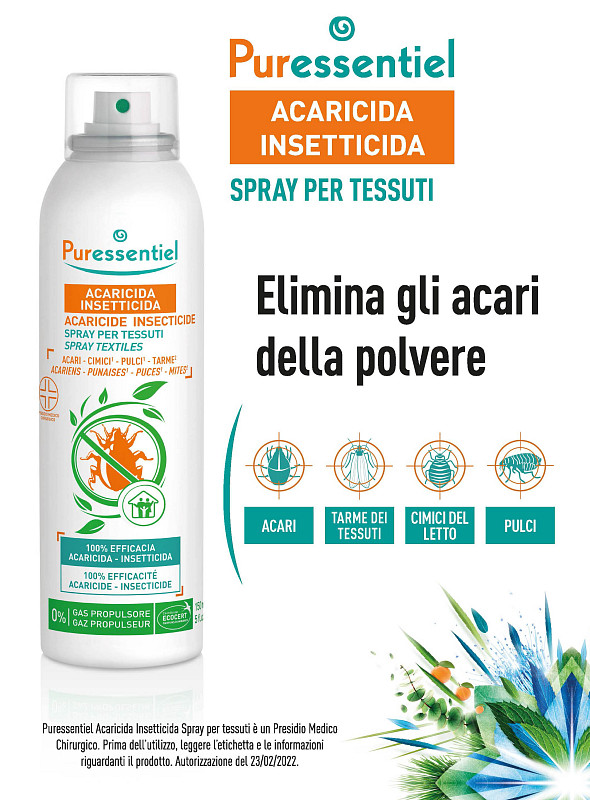 puressentiel spray detergente antiparassitario acaricida 150ml - RAM  Apparecchi Medicali