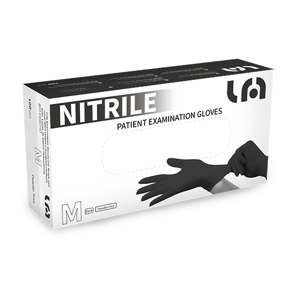 guanti monouso in nitrile neri senza polvere 100 pz - RAM Apparecchi  Medicali