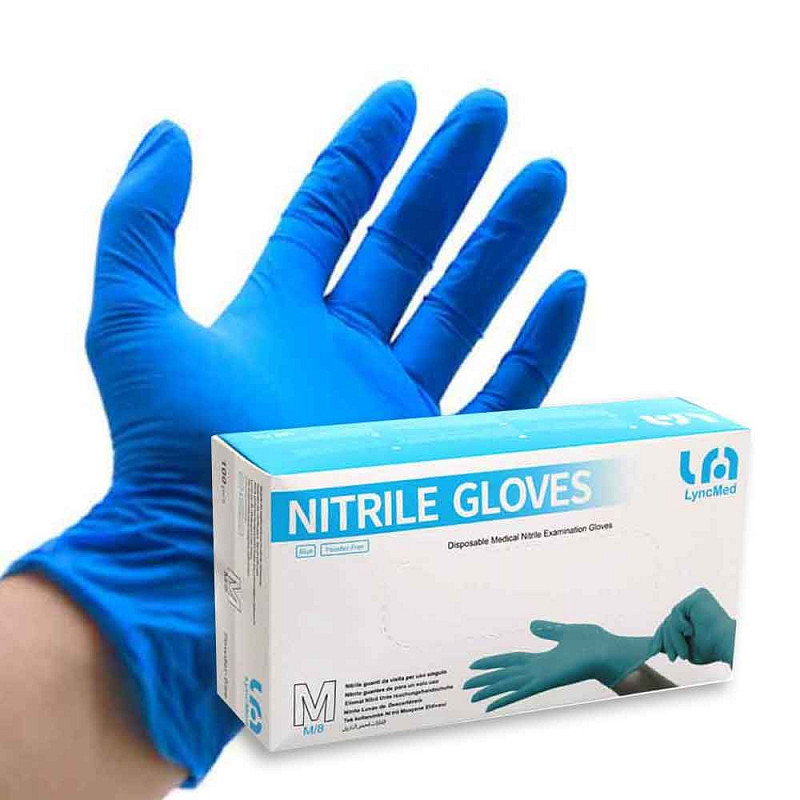 guanti monouso in nitrile senza polvere 100 pz - LyncMed - RAM Apparecchi  Medicali