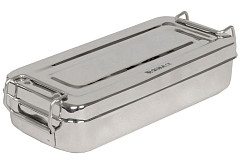 Scatola acciaio inox - 20x10x5 cm - con manici - 1 pz.