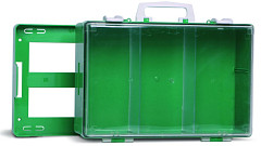 Valigetta plastica vuota 395x270x135 mm verde con coperchio trasparente