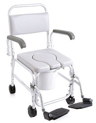 Sedia Comoda Per Wc E Doccia Su Ruote - Imbottitura In Pvc Termosaldato