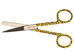 Forbici rette punte alterne - fantasia leopardo - 14 cm