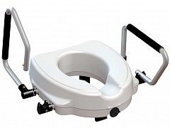 PEPE - Rialzo WC per Anziani con Braccioli (10 cm di altezza), Rialzo WC  con Coperchio, Rialzo Bagno Disabili, Alzawater per Anziani, Rialzo per WC