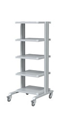 Carrello per supporto apparecchiature mediche Basic con 5 ripiani 43x45 cm