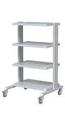 Carrello per supporto apparecchiature mediche Basic con 4 ripiani 43x60 cm