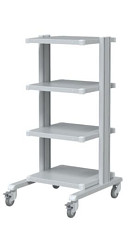 Carrello per supporto apparecchiature mediche Basic con 4 ripiani 43x45 cm