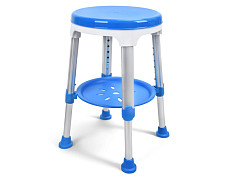 Sgabello da doccia blu con vassoio - 1 pz.