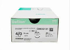 Dafilon suture non assorbibili in nylon, ago 3/8 16mm, USP 5/0 - filo blu 45cm - 36 pz.