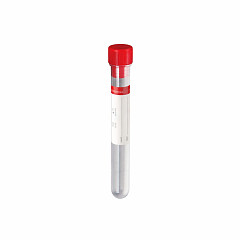 Provetta sterile 5 ml 12x86 mm in Polipropilene con Tappo Rosso ed Etichetta - 1500 pz.