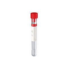 Provetta sterile 5 ml 12x86 mm in Polistirolo con Tappo Rosso ed Etichetta - 1500 pz.