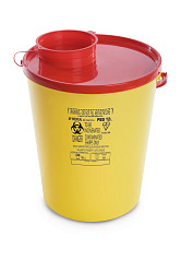 Contenitore PBS 12 lt per smaltimento aghi e rifiuti acuminati con coperchio - conf. 25 pz.