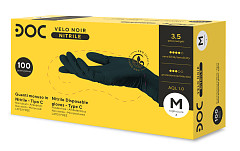 Guanto monouso in nitrile, non sterile, non talcato DOC ZERO VELO Noir - 100 pz.