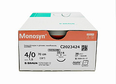 Monosyn suture assorbibili in gliconato, ago 3/8 19mm, USP 4/0 - filo incolore 45cm - 36 pz.
