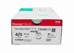 Novosyn Quick suture assorbibili in poliglactina 910, ago 3/8 19mm, USP 3/0 - filo incolore 45cm - 36 pz.