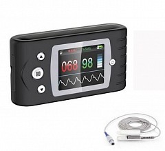 Saturimetro palmare SAT-500 con sensore adulti e sensore pediatrico - collegabile al PC